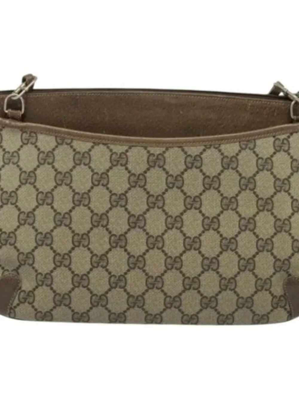 GUCCI GG Supreme Web Sherry Line Bag PVC Beige Gold 904 02 026 Auth ki5611 - Picture 2 of 16